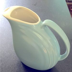 Vintage Hall Nora 8" Blue Slim Line 48 Oz Ice Lip Pitcher Art Deco